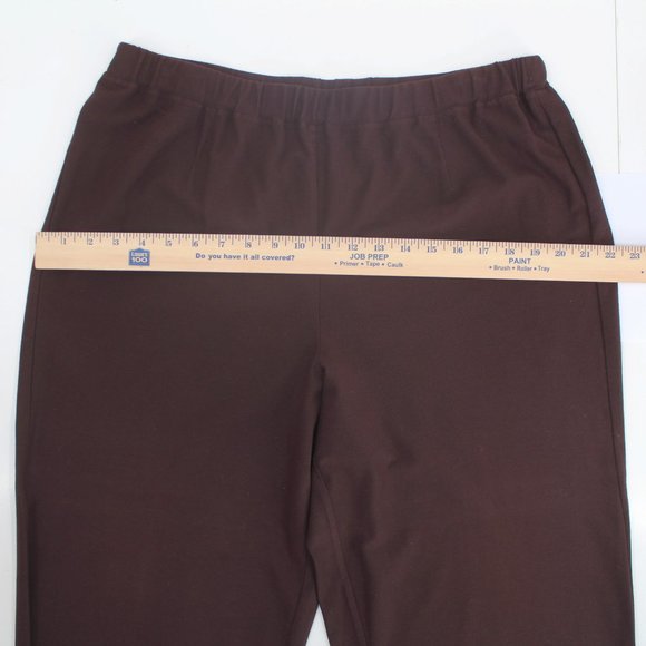 Eileen Fisher Woman Dark Brown Knit Stretch Pants Wool Blend Pull-On 1X - Picture 5 of 8